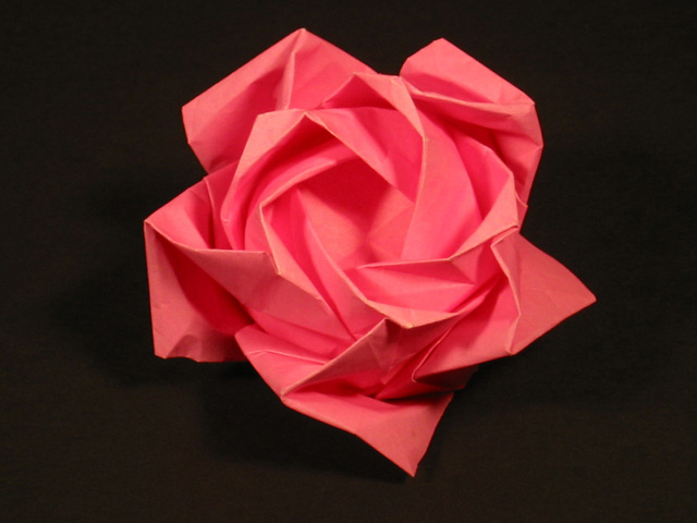diagramed in zing origami flora fivefold rose