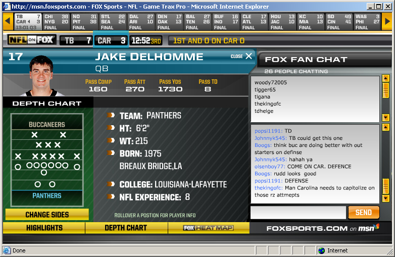 John Szinger Software - Fox NFL Game 